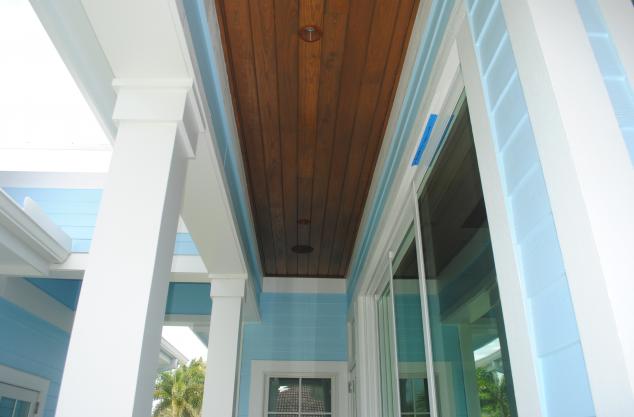 Out door tongue and groove,  cypress ceiling